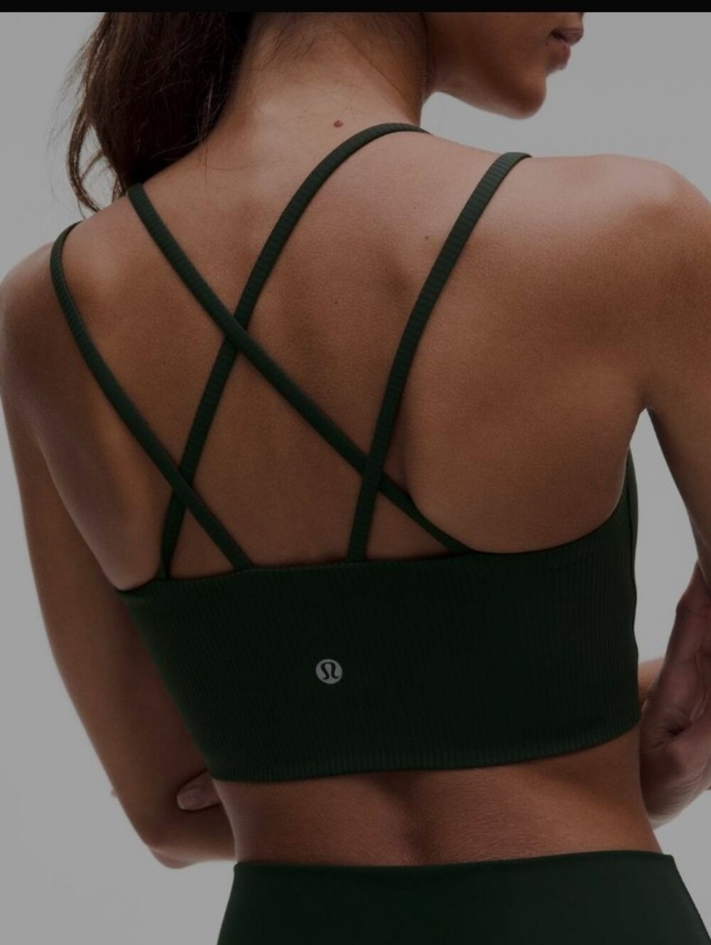 Lululemon Like a Cloud Longline Bra B/C *ribbed Rainforest Green 10 - Picture 3 of 5
